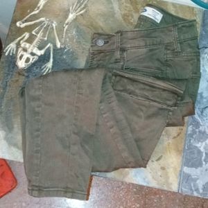 Olive Rockstar Skinny Cargo Pants